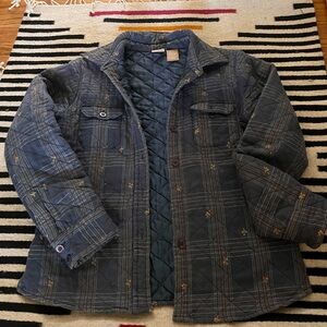 Quilted Plaid Jacket - Blue